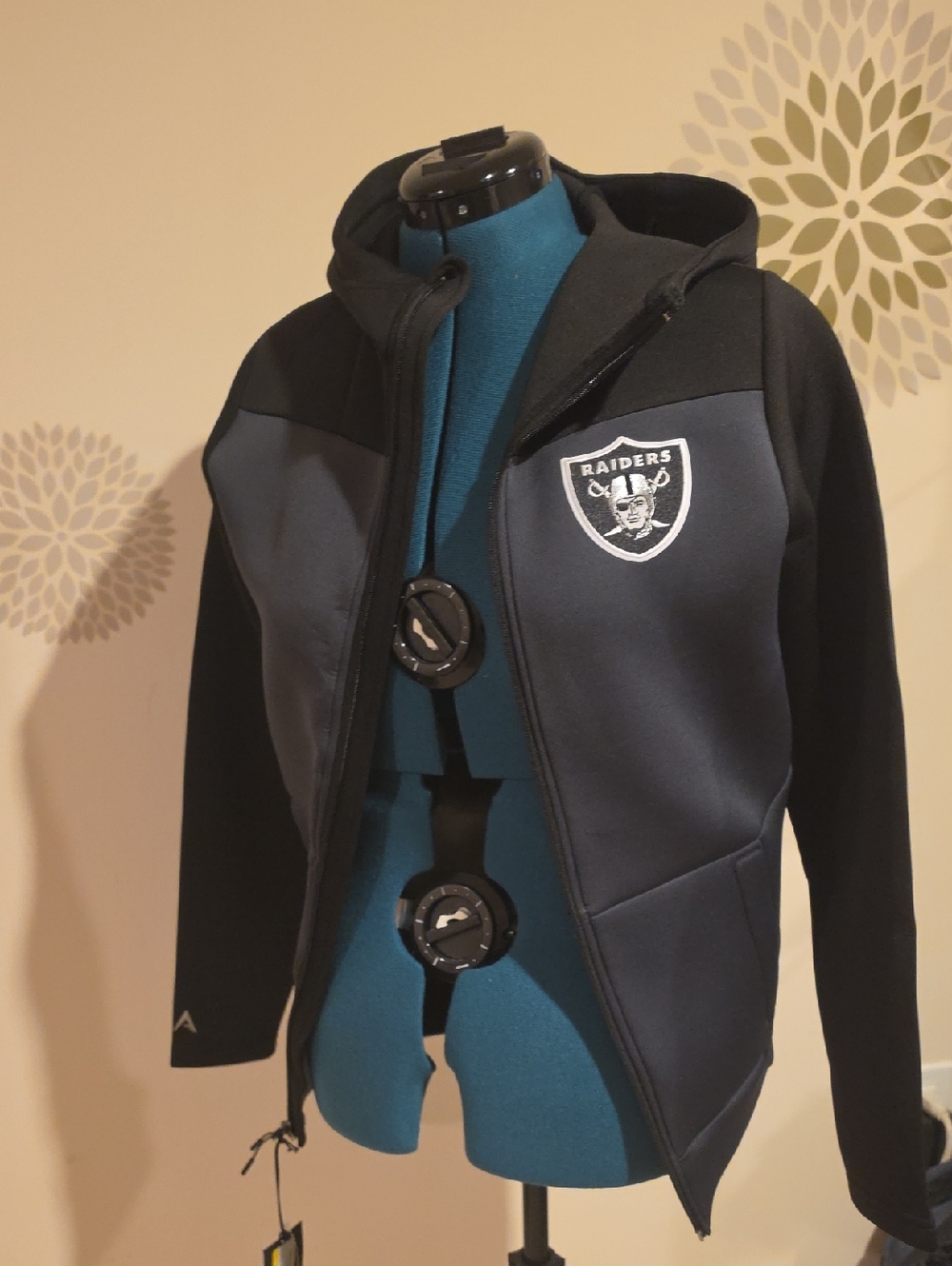 Oakland Raiders Black and Gray Hooded Jacket